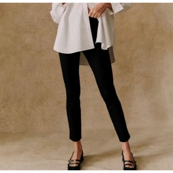 Sezane Pants - Sezane Trousers Black High Rise Slim Tapered Leg Pants Womens 0 Capsule Classic